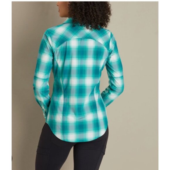 Duluth Shirt Womens Size Large Green Sidewinder Plaid Shirt Nylon Blend - Picture 4 of 14